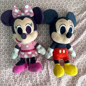 Mickey and Minnie plushies